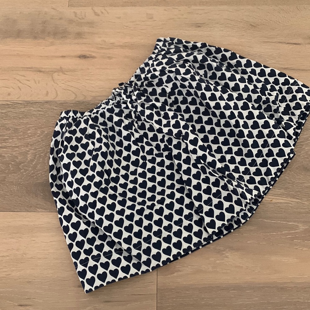 Crewcuts girls navy heart print skirt elastic waist size 4/5